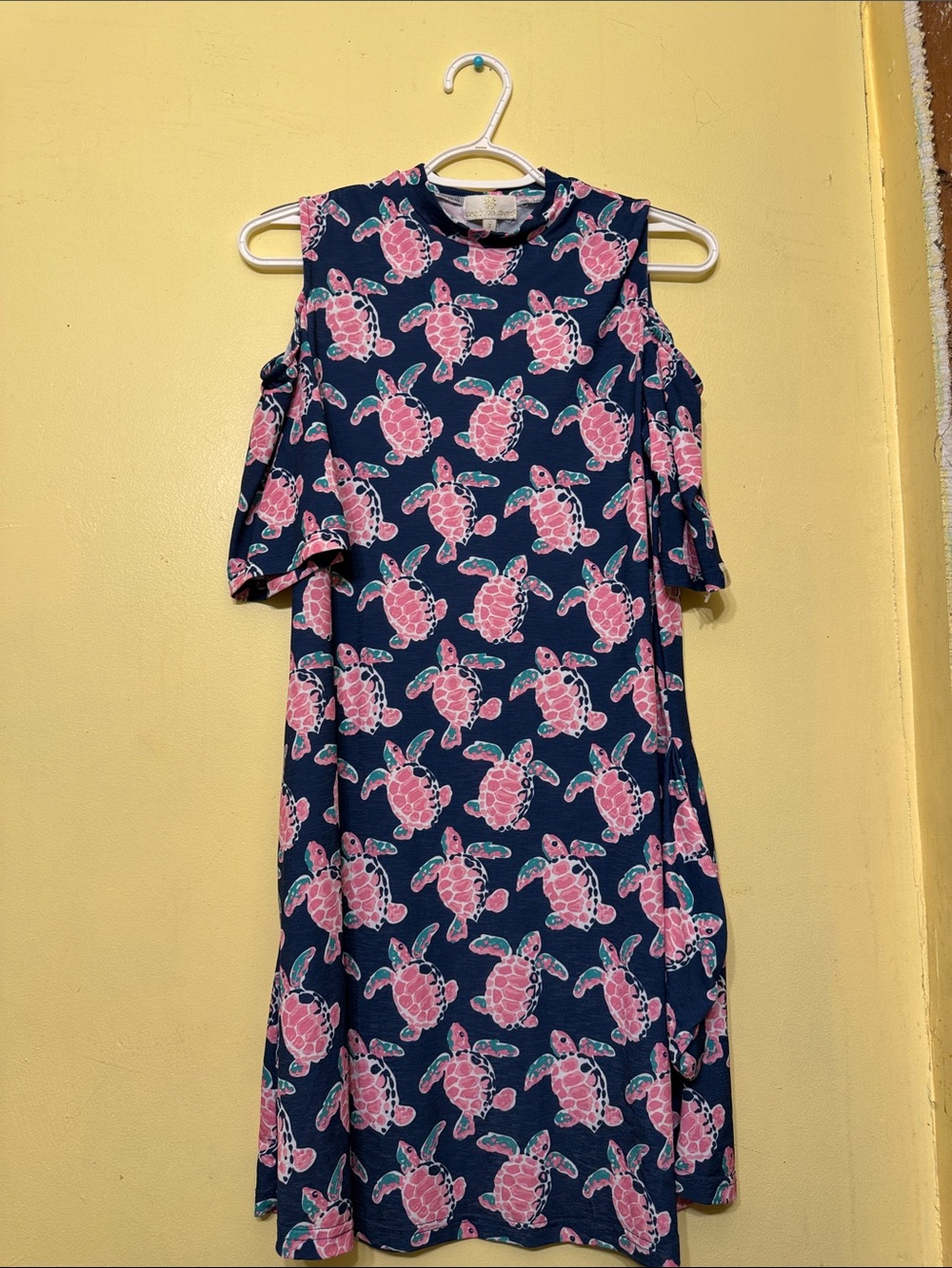 Simply Southern Navy Dress with Pink Turtle Print